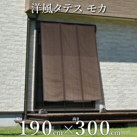 [4/20抽選で最大全額ポイント還元] 洋風たてす 日よけ シェード タカショー 「洋風タテス　モカ」 ＜190×300cm＞ よしず/たてすだれ 高さ10尺タイプ/3m/300cm 日除け 目隠し 遮光 紫外線カット サンシェード オーニング スクリーン 窓 庭 玄関 デッキ テラス