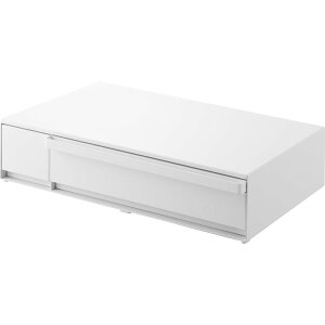 特典付き! 【 山崎実業 IHクッキングヒーターラック タワー 引き出し&スライドテーブル 】 tower 幅57.4cm IHコンロ かさ上げ台 電子レンジ台 オーブンラック 収納 作業台 調理台 キッチンツー