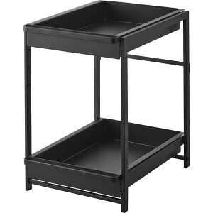 特典付き! 【 山崎実業 シンク下スライドラック タワー 2段 】 tower 奥行42.4cm 幅30.4cm 高さ調節 幅調整 シンク下収納 シンク下棚 シンク下ラック 引き出し 戸棚 調味料ラック 流し台下 キッチ