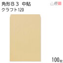 山櫻 封筒 角形B3 中貼 クラフトCoC 紙厚120g 〒枠ナシ 100枚 / 大型 B3用 茶封筒 無地 郵便番号枠なし 会社 事務用 業務用 書類 社用 ビジネス オフィス ポスター カレンダー 図面 校正紙 ボード 大型封筒 縦長 縦型 00569005-0100
