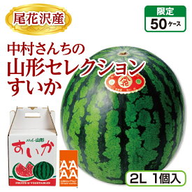 尾花沢産 中村さんちの山形セレクションすいか（2L 1個） 産地直送 送料無料