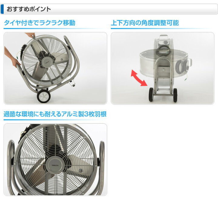 楽天市場】産業用送風機 ビッグファン (床置風洞扇)アルミ60cm羽根 