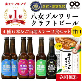 【送料無料】金賞・銀賞 受賞！クラフトビール 飲み比べ 4種 6本 詰合せ＆ご当地カレーセット福岡 八女 地ビール クラフト ビール お酒 お試しセット 飲み比べセット ギフトセット【母の日 父の日 】八女ブルワリー