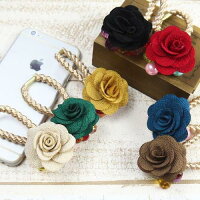 【メール便可】和テイスト薔薇バラモチーフヘアゴム