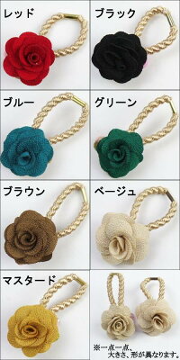 【メール便可】和テイスト薔薇バラモチーフヘアゴム