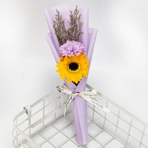 ソープフラワー ブーケ 母の日 カーネーション フレグランス 花束 2輪 ひまわり サンフラワー 枯れない花 花 造花 石鹸花 プレゼント ギフト 誕生日 贈り物 バレンタイン 退職祝い 送別会 結