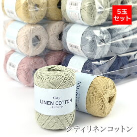 毛糸 まとめ買い 5玉 / シティリネンコットン 5玉セット 春夏 / 在庫