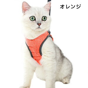 猫 猫用 ハーネス リード 胴輪 犬猫兼用 ねこ ネコ キャット 小型犬 中型犬 ソフト胸あて リード付き 抜けない ソフトハーネス 超軽量 調節可能 簡単脱着 マジックテープで装着 お散歩用 お