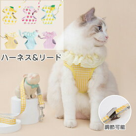 猫 猫用 ハーネス リード 胴輪 犬猫兼用 ねこ ネコ キャット 小型犬 ソフト胸あて リード付き 抜けない ソフトハーネス 超軽量 調節可能 簡単脱着 お散歩用 お出かけ 外出 通院 災害 避難 ペット服