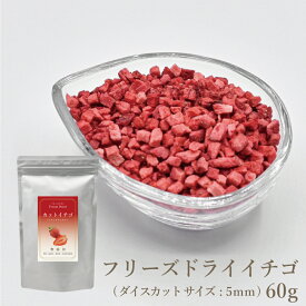 フリーズドライ イチゴ 60g ( ダイスカット サイズ:5mm ) いちご 苺 シリアル トッピング 果実 果肉 果物 くだもの フルーツ 製菓 ギフト
