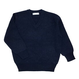 【送料無料/男女兼用】スクールセーター 長袖 濃紺無地 ウール混 スクールセーターVネック 子供100〜180サイズ【RCP】
