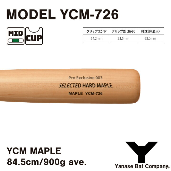楽天市場】ヤナセ YCM-726 硬式木製バット : ヤナセバット 楽天市場店