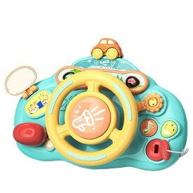 1/2個 ハンドルおもちゃ 子供の車のおもちゃ - ドライブハンドルおもちゃライトアップハンドルおもちゃ 幼児用おもちゃ | 幼児用おもちゃのステアリング ホイール 乳幼児向け対話型知育玩具 バッテリー付き