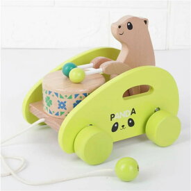 引き車 引っ張る おもちゃ ポコポコパンダさん プルトイ 引き車 可愛い車 好奇心をくすぐる 木のおもちゃ 太鼓をたたくパンダさんと行進 動きを楽しむ 玩具