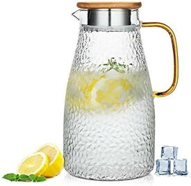 【2000ML】ガラスポット 耐熱直火可 大容量 2000ml ガラスピッチャー リットル 麦茶 アイスティー 花茶 ティーポット 耐熱ガラス 2リットル 直火電気ケトル対応 ホウケイ酸ガラス ピッチャー ステンレス茶こし一体型蓋