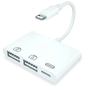 OTG for iPad ϊA_v^ 3in1 OTG for iPhone Lightning USB ϊ P[u USB J[h J [_[ OTGΉ [d of[^] J[h[_[ USBJA_v^[ ʐ^ rfI] }EX L[