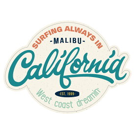 118 California MALIBU マリブ マリブビーチ｜ アメリカンステッカー スーツケース シール ステッカー 耐水 耐紫外線 屋外用 カリフォルニアステッカー バンパーステッカー santamonica