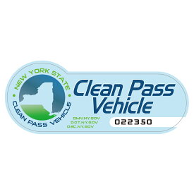 204 Clean Pass Vehicle NY｜アメリカンステッカー スーツケース シール ステッカー 耐水 耐紫外線 屋外用 カリフォルニアステッカー バンパーステッカー 環境 ハイブリッド車 電気自動車 エコカーニューヨーク