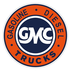 290 GMC VINTAGE LOGO Or/N|アメリカンステッカー スーツケース シール ステッカー 耐水 耐紫外線 屋外用 カリフォルニアステッカー バンパーステッカー GM ビンテージ オレンジ ネイビー