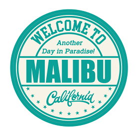 345 Welcome to MALIBU｜アメリカンステッカー スーツケース シール ステッカー 耐水 耐紫外線 屋外用 カリフォルニアステッカー バンパーステッカー マリブビーチ