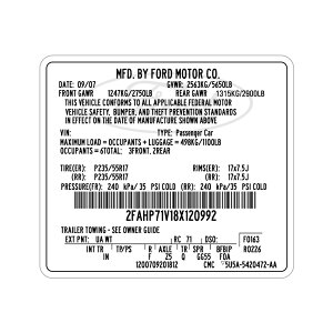 384 フォード ford 安全適合証明ラベルアメリカンステッカー スーツケース シール ステッカー 耐水 耐紫外線 屋外用 カリフォルニアステッカー バンパーステッカー