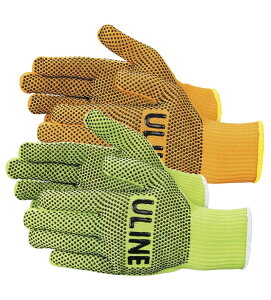 �yULINE�zHI-VIS PVC DOT KNIT GLOVES�@�n�C�r�X �u���F�@�r�j�{�c��܁@�R��@�O���[�u
