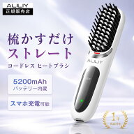ヒートブラシ コードレス ストレートブラシ ブラシアイロン ミニ USB充電 5200mAh モバイルバッテリー兼…