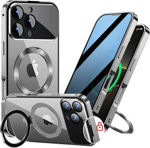 �y�X���C�h�J�o�[���C���b�N�E�`�����h�~�E�V�����̈�̌^�J�����ی� +CD�B���X�^���h�ziPhone 16 Pro Max �p �P�[�X �S�ʕی� Magsafe�Ή� �������[�h�z�[���t�� [�{�̂��Č��E�}�b�g�����t���[