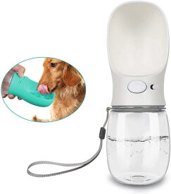 ＼~ 送料無料 ~／ペットウォーターボトル 給水器 犬猫など 多種ペット携帯用 水槽付き 水漏れ防止 手軽に水分補給が出来 犬の散歩 ランニング アウトドア ドッグウォーターボトル 水飲み器 (350ml, ホワイト)