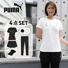 【1000円OFFクーポン発行中！】プーマ ランニングウェア レディース セット 4点 半袖 Tシャツ パンツ タイツ ソックス 初心者 PUMA ランニング マラソン ジム ヨガ おしゃれ かわいい 上下 女性 ジョギング スポーツ ウォーキング 春 夏 健康 ギフト