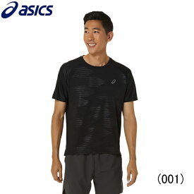アシックス asics グラフィックエンボスショートスリーブトップ ランニングTシャツ 半袖 メンズ 男性【2011d012-001】陸上・ランニング用品