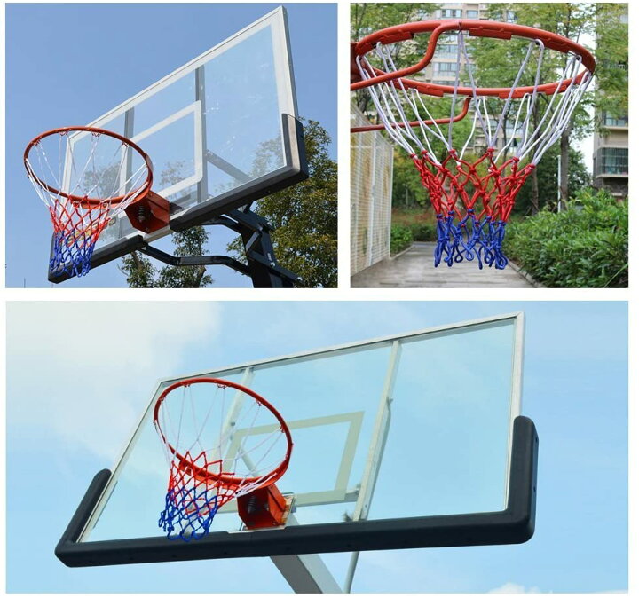 楽天市場 強化版 バスケ ゴールネット 2枚セット 太め 4mm幅 バスケゴール リング ネット バスケットボール ゴール ネット 屋外 屋内 12ループ カラフル 取付簡単 劣化に強い Yao Store