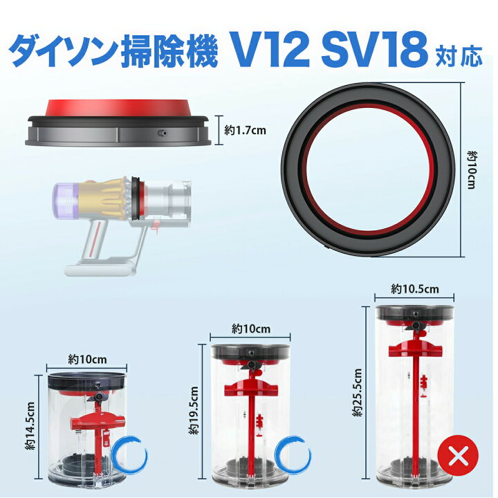 楽天市場】ダイソン ダストカップ 蓋 パッキン リング クリアビン 互換 