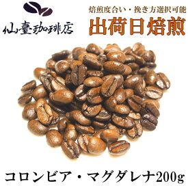 仙臺 珈琲店 コロンビア・マグダレナ 200g コーヒー ギフト 自宅 スペシャリティ 豆 焙煎日出荷 coffee ※3つ以上まとめ買いで送料無料 父の日 母の日 贈り物 自宅 ご家庭 お中元 お歳暮