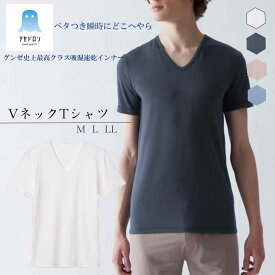 グンゼ アセドロン 半袖 Vネック インナー メンズ V首 春夏 汗対策 吸汗 速乾 汗ムレ 汗 ムレ 防止 汗冷え 吸放湿 抗菌 防臭 春 夏 秋 下着 肌着 男性 紳士 オフィス 仕事 GUNZE M L LL MCA615 ベタつきオフ