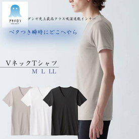 グンゼ アセドロン 半袖 Vネック インナー メンズ V首 春夏 汗対策 吸汗 速乾 汗ムレ 汗 ムレ 防止 汗冷え 吸放湿 抗菌 防臭 春 夏 秋 下着 肌着 男性 紳士 オフィス 仕事 GUNZE M L LL MCA715 ベタつきオフ