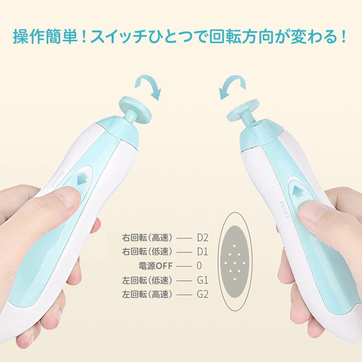 1104円 ファクトリーアウトレット 電動爪切り 爪切り 回転式 深爪防止 軽量 ツメキリ 回転