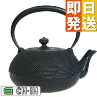 南部鉄瓶 IH対応(100V・200V) 姥口 アラレ 1.2L【南部鉄器　南部鉄瓶 鉄分補給 急須 鉄瓶兼用急須 ih 直火 直火 日本製 国産 やかん 】【NT1】