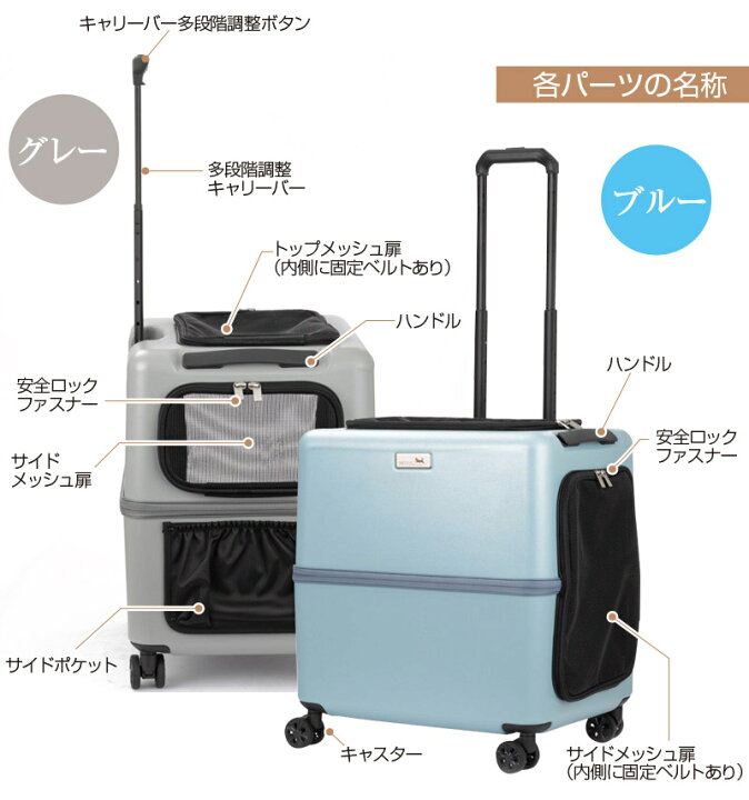 【ポイント10倍】 ペチコ PETiCO Lサイズ ペットキャリー ペットカート 公共交通機関OK ペット お出かけ ドライブBOX コロコロ 犬 猫 4輪 8輪 小型犬 中型犬 1匹 ペットバギー キャリーバッグ キャリーケース スーツケース petico 旅行 電車 やさしさON ... 中型犬用 ペットキャリー スーツケースタイプ PETICO (ペチコ)Lサイズ グレー