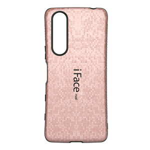 モザイク版 iFace mall ケース 2.5D強化ガラスフィルム+ホールドリング 付き Xperia 5 III SO-53B SOG05 カバー ストラップホール 指紋防止 エクスペリア ファイブ マークスリー ラメケース 5III 可愛い