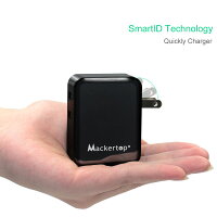 Mackertop USB 充電器 2ポート 4.8A 24W 2ポーチ USB コンセント 折畳式プラグ アダプター ismart iPhone/iPad/Samsung Galaxy/Xperia/Huawei HTC Nexus Moto BlackBerry/Bluetooth Speaker Headset