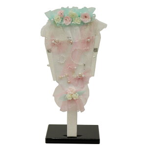 羽子板 出し飾り りん 8号 高さ29cm つまみ細工 黒スタンド (2025-ts002) パステル 台飾り お正月飾り