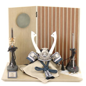 五月人形 兜平飾 雄山 7号 月読 ライト付き屏風 木目 幅40cm 月に唐草 端午の節句 節句 お祝い インテリア