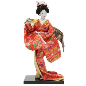 アウトレット品 日本人形舞妓人形 6号 金襴派手物 扇 幅16cm (22a-ya-1201) インテリア ディスプレイ 見切処分品