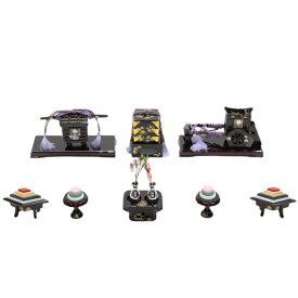 アウトレット品 雛道具お道具セット 六品 25号 六点セット 金彩雪輪桜 溜塗り 木製 3段飾り用 飾り幅75cm (22a-ya-1937) インテリア ディスプレイ 見切処分品