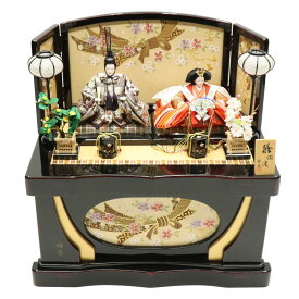 アウトレット品 雛人形 親王 収納飾り 雛爛漫 金彩刺繍リボン桜 曙塗り 幅60cm (24a-ya-0378) インテリア ディスプレイ 見切処分品