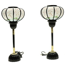 アウトレット品 雛人形用 雛道具 雪洞 2個セット 新菊灯 黒塗 コード付き 5号 高さ48cm (24a-ya-0481) インテリア ディスプレイ 見切処分品