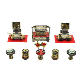 アウトレット品 雛人形 道具単品 30号 雛道具6点セット 神楽6品セット 松竹梅 木製 (25a-ya-0597) インテリア ディスプレイ 見切処分品