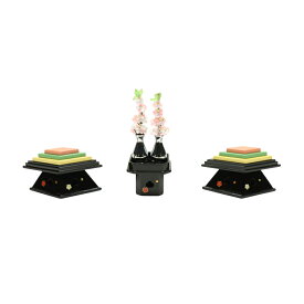 アウトレット品 雛人形 道具単品 30号 雛道具2点 梅柄黒塗 菱三宝 (25a-ya-0640) インテリア ディスプレイ 見切処分品