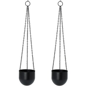 花・観葉植物用ポット ファンヌ ハンギング CK HANGING (2個入り) 23053 底穴なし パウダーコートスチール製 (代引き不可) ハンキングポット 吊るしタイプ FARM (p257)